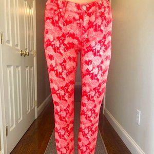 Hudson Jeans 'Nico' Print Ankle Skinny Jeans, Red/White/Print